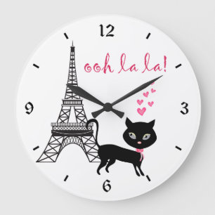 Cat Paris Clock Grote Klok