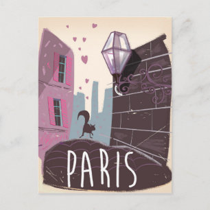 Cat Paris reisposter. Briefkaart