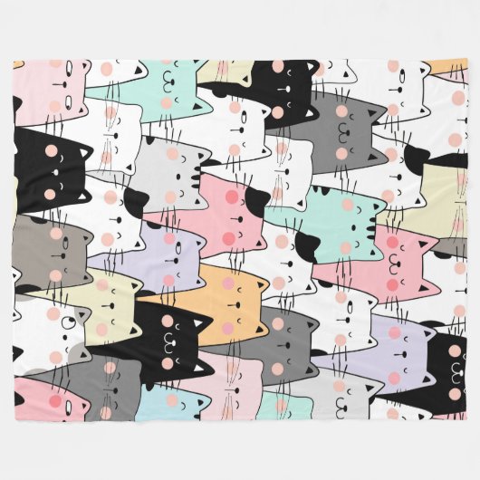 Cat Party 60x80 fleece deken (Voorkant (Horizontaal))
