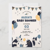 Cat party baby shower kaart (Voorkant)