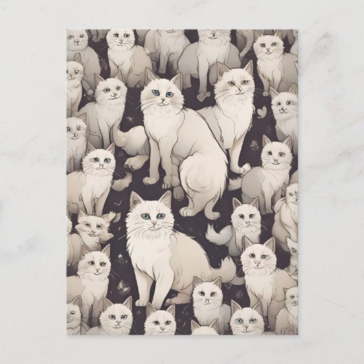 Cat Party Briefkaart (Voorkant)