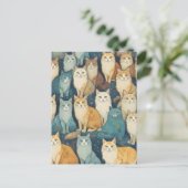 Cat Party Briefkaart (Staand voorkant)