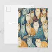 Cat Party Briefkaart (Voorkant / Achterkant)