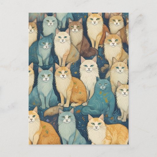 Cat Party Briefkaart (Voorkant)