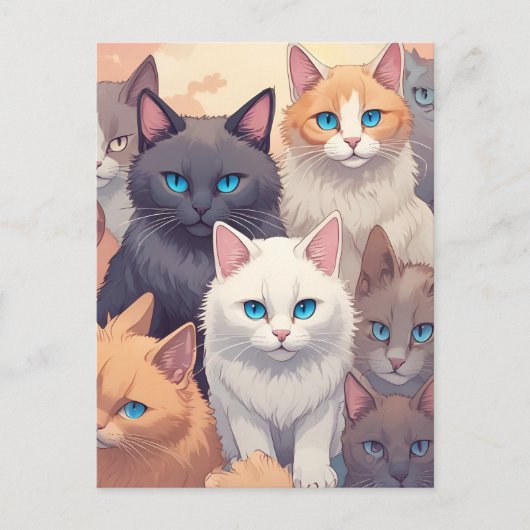 Cat Party Briefkaart (Voorkant)