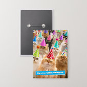 Cat Party Button (Voorkant / Achterkant)