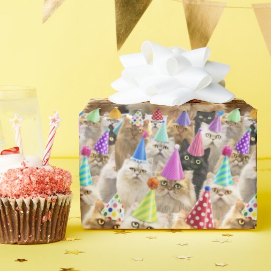 Cat Party Cadeaupapier (Verjaardagsfeest)