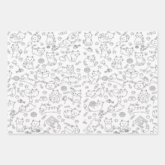 Cat Party. Cadeaupapier (Voorkant 3)