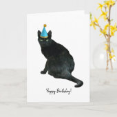 Cat Party Pet Verjaardag Kaart (Gele Bloem)