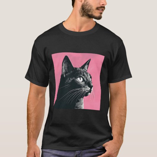 Cat Pastel K Achtergrond Pop T-shirt (Voorkant)
