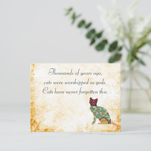 Cat Patchwork Pet Briefkaart (Staand voorkant)