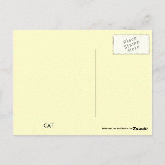 Cat Patchwork Pet Briefkaart (Achterkant)