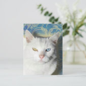 Cat - Patrick the White Cat Briefkaart (Staand voorkant)