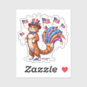 Cat-patriot – Trots en speels 4 juli kat Sticker (Vel)