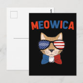 Cat Patriotic Kitty America 4th of July Briefkaart (Voorkant / Achterkant)
