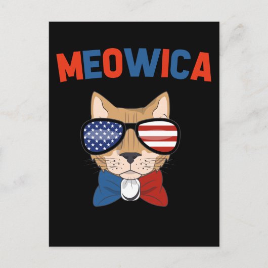 Cat Patriotic Kitty America 4th of July Briefkaart (Voorkant)