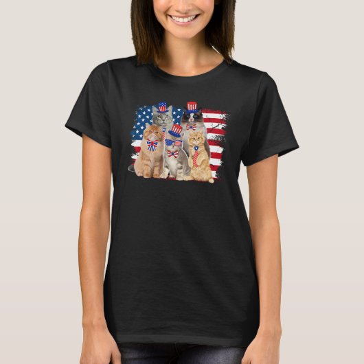 Cat Patriotic USA Cat Cat Moms 4th July Firework T-shirt (Voorkant)