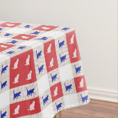 Cat Patroon rood, wit en blauw toetsenbord Tafelkleed (Voorbeeld)