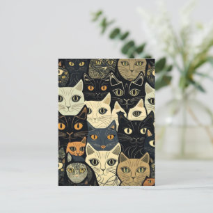 Cat Pattern Artsy Briefkaart