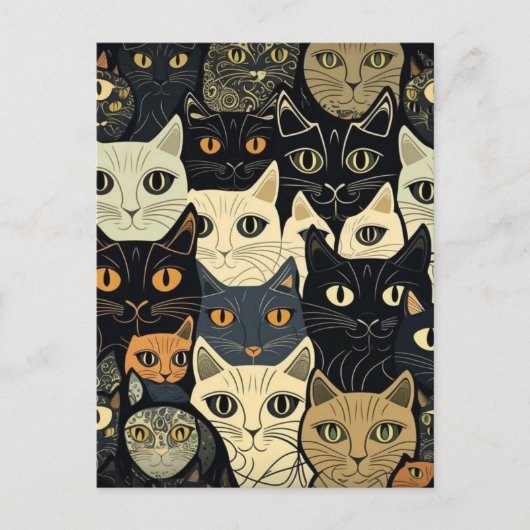 Cat Pattern Artsy Briefkaart (Voorkant)