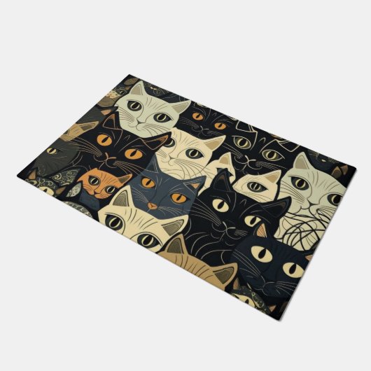 Cat Pattern Artsy Deurmat (Schuin)