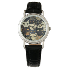 Cat Pattern Artsy Horloge