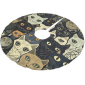 Cat Pattern Artsy Kerstboom Rok (Gekanteld)
