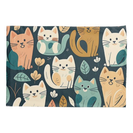 Cat Pattern Artsy Kussensloop (Achterkant)