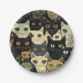 Cat Pattern Artsy Papieren Bordje (Voorkant)