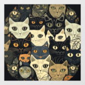 Cat Pattern Artsy Raamsticker (Vel)