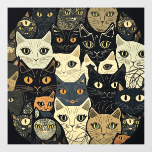 Cat Pattern Artsy Raamsticker
