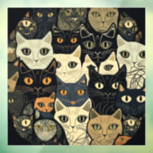 Cat Pattern Artsy Raamsticker (Vel 3)