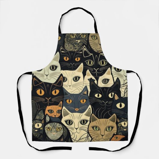 Cat Pattern Artsy Schort (Voorkant)