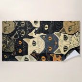 Cat Pattern Artsy Strandlaken (Voorkant)