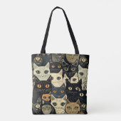 Cat Pattern Artsy Tote Bag (Achterkant)