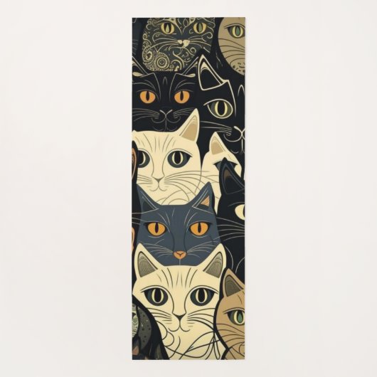 Cat Pattern Artsy Yogamat (Achterkant)
