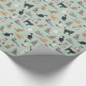 Cat Pattern Cat Katten Cute Dapper Cadeaupapier (Hoek)