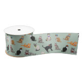 Cat Pattern Cat Katten Cute Dapper Satijnen Lint (Spoel)