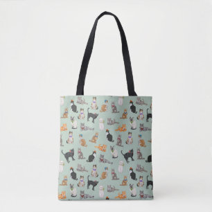 Cat Pattern Cat Katten Cute Dapper Tote Bag