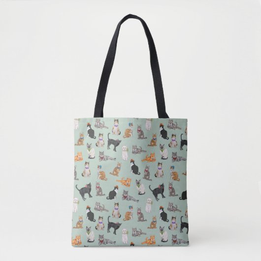 Cat Pattern Cat Katten Cute Dapper Tote Bag (Voorkant)