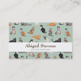 Cat Pattern Cat Katten Cute Dapper Visitekaartje