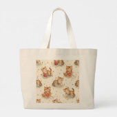 cat pattern christmas grote tote bag (Achterkant)