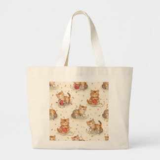 cat pattern christmas grote tote bag
