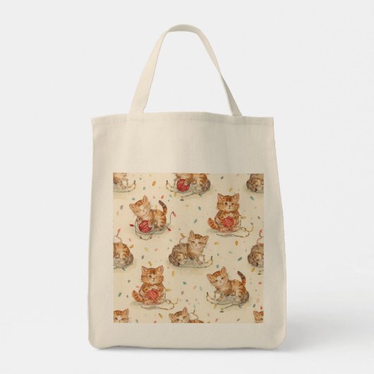 cat pattern christmas tote bag (Achterkant)