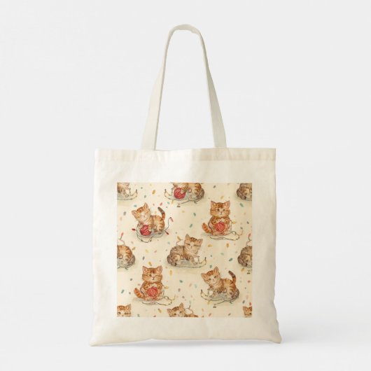 cat pattern christmas tote bag (Achterkant)