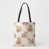 cat pattern christmas tote bag (Voorkant)