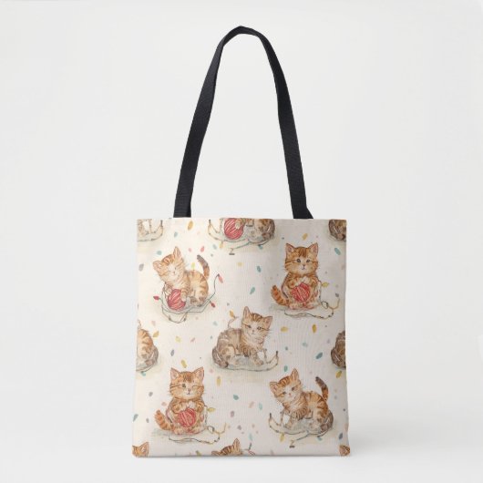 cat pattern christmas tote bag (Voorkant)