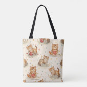 cat pattern christmas tote bag (Achterkant)