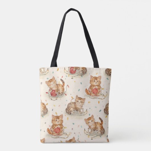 cat pattern christmas tote bag (Achterkant)