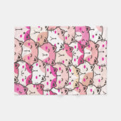 Cat Pattern Funny Colorful Pets Animals Fleece Deken (Voorkant (Horizontaal))